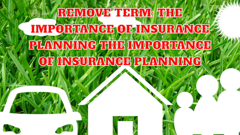Remove term: The Importance of Insurance Planning The Importance of Insurance Planning
